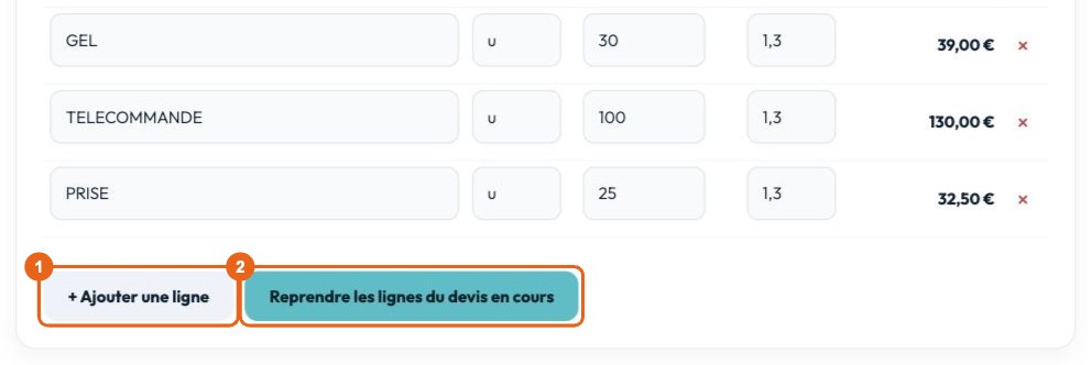 Bibliothèque de prix : Ajoutez et réutilisez vos lignes