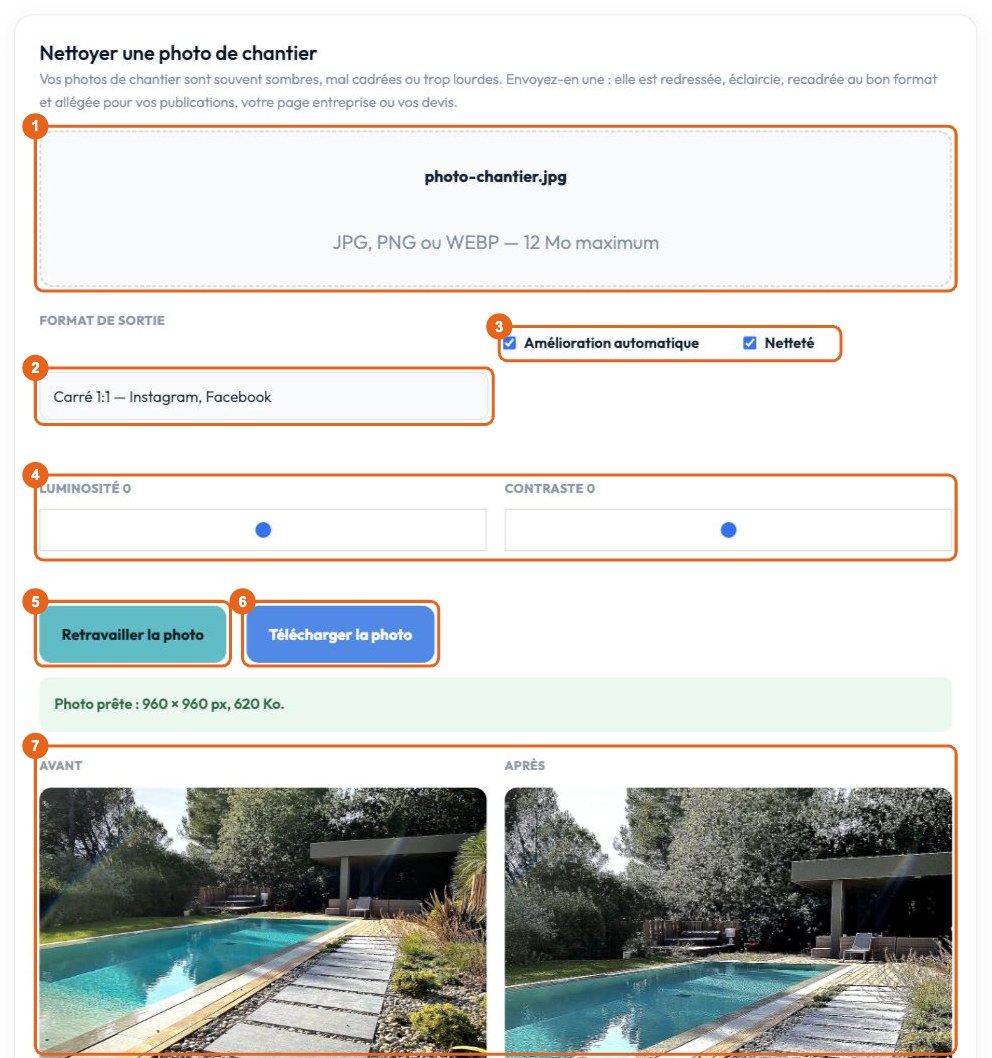 Photos de chantier : Retravaillez une photo