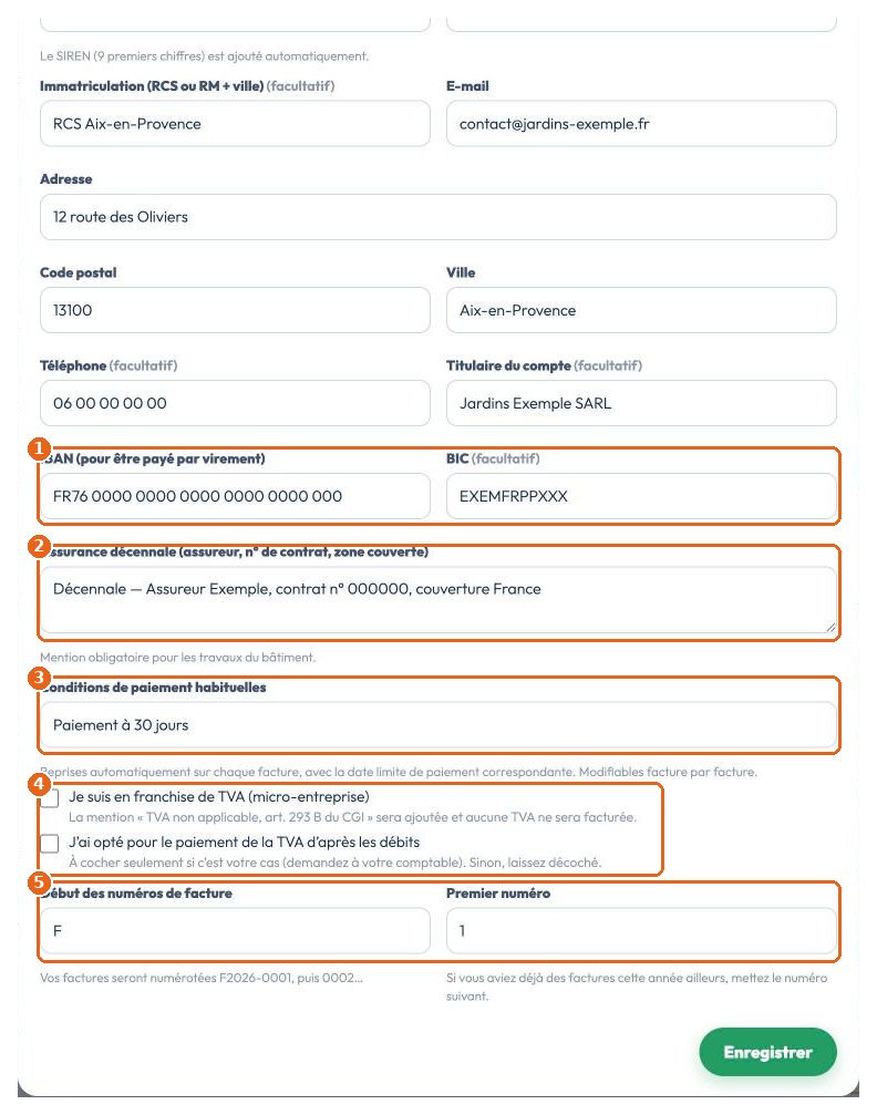 Mes factures : vos informations de facturation