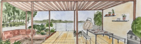 Design du roof top d’un appartement de prestige – cours Gambetta – Aix en Provence.