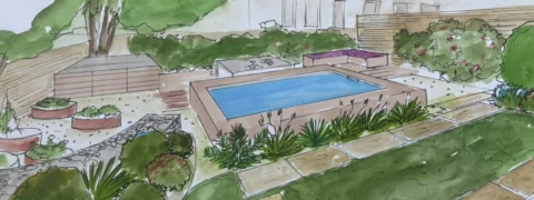 Le projet d’un jardin de ville de 90 m2 avec mini piscine à Marseille