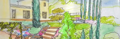 Projet de conception du jardin florentin d’une propriété à Aix en Provence
