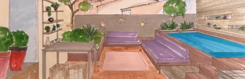 Design de la terrasse d’une maison de ville à Endoume – Marseille